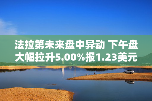 法拉第未来盘中异动 下午盘大幅拉升5.00%报1.23美元