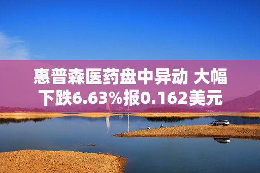 惠普森医药盘中异动 大幅下跌6.63%报0.162美元