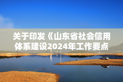 关于印发《山东省社会信用体系建设2024年工作要点》的通知