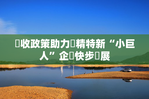 稅收政策助力專精特新“小巨人”企業快步發展