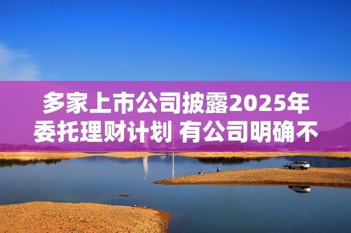 多家上市公司披露2025年委托理财计划 有公司明确不超过220亿元资金仅投向结构性存款