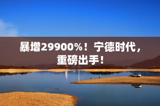 暴增29900%！宁德时代，重磅出手！