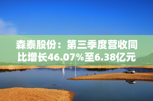 森泰股份：第三季度营收同比增长46.07%至6.38亿元