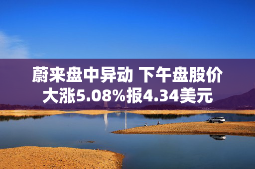 蔚来盘中异动 下午盘股价大涨5.08%报4.34美元