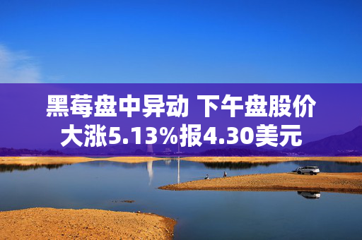 黑莓盘中异动 下午盘股价大涨5.13%报4.30美元