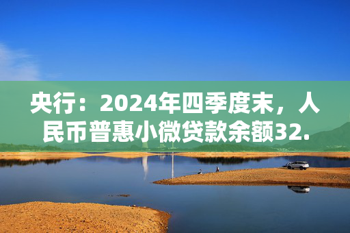 央行：2024年四季度末，人民币普惠小微贷款余额32.93万亿元，同比增长14.6%