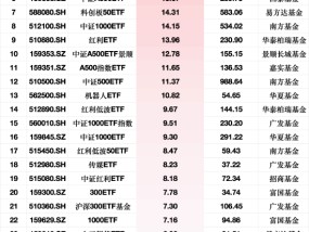 1月最受青睐ETF：沪深300ETF华夏获净申购44.52亿元，中证A500ETF富国获净申购35.57亿元（名单）